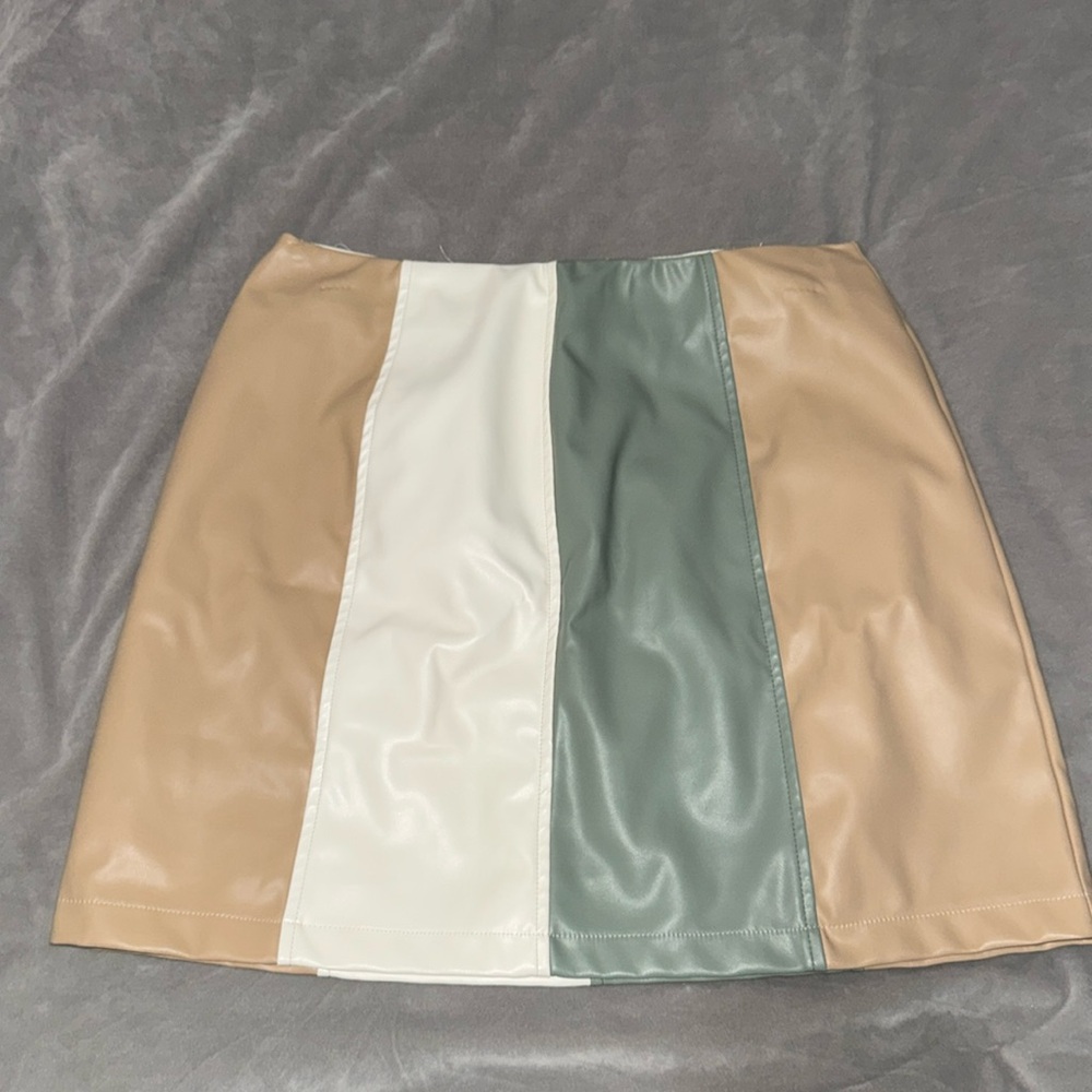 Patterned Leather Skirt